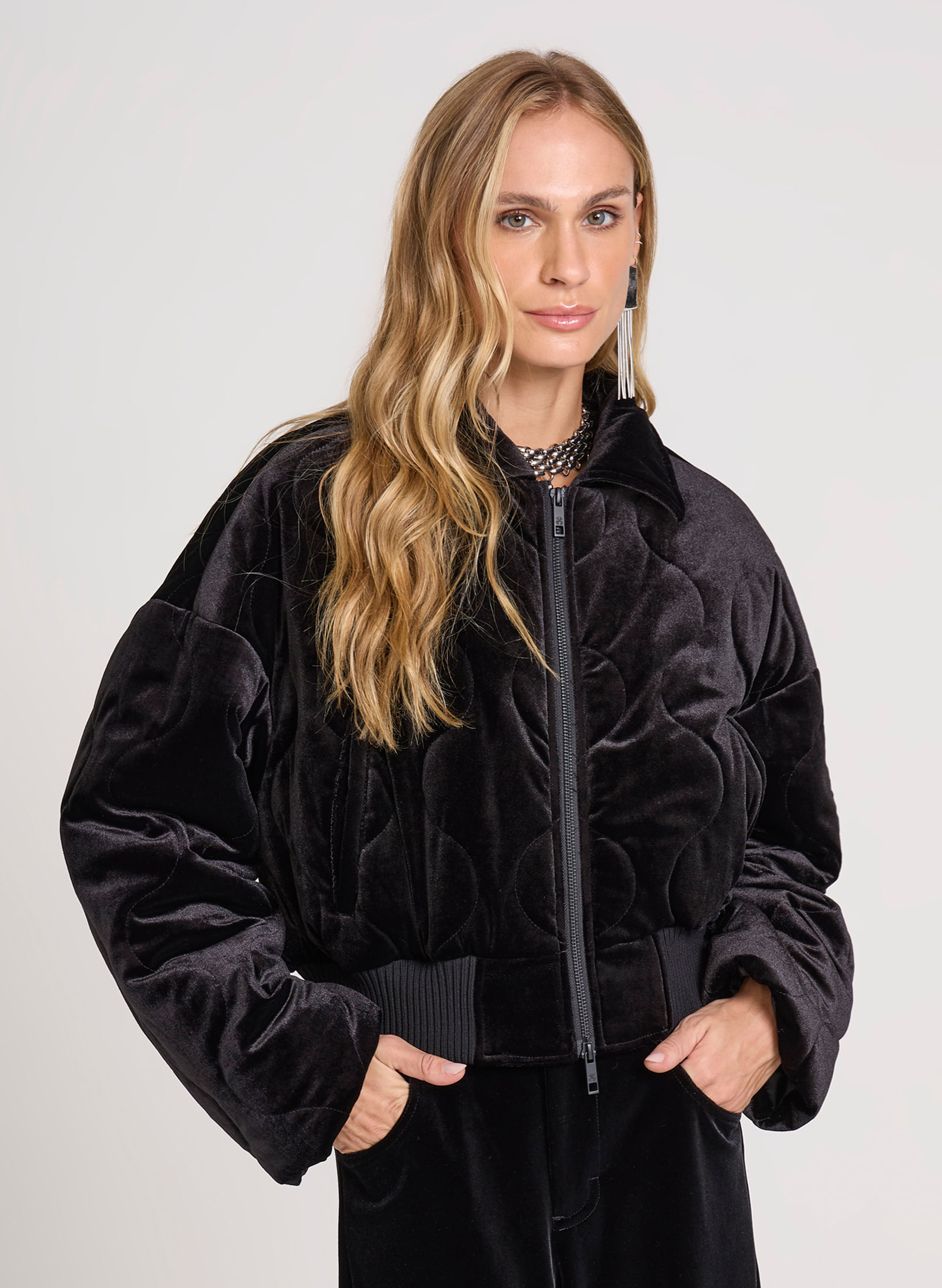 Casaco Puffer Velvet John John Feminino
