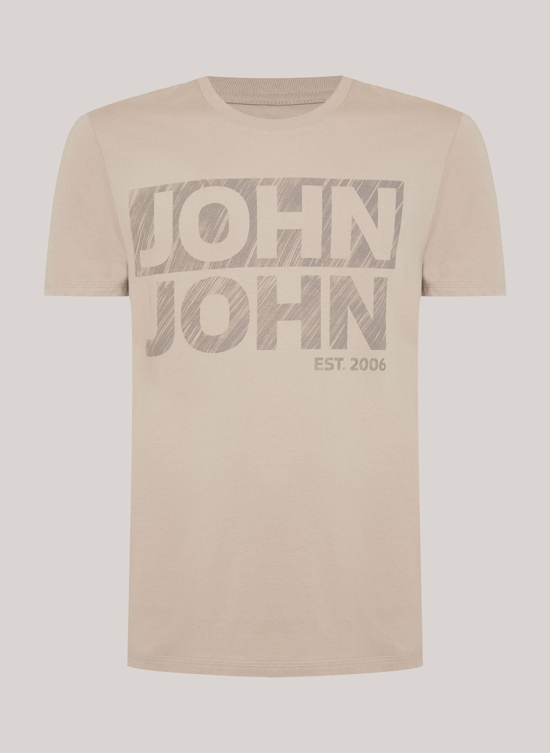 Camiseta Regular Fit Fall Bege John John Masculina