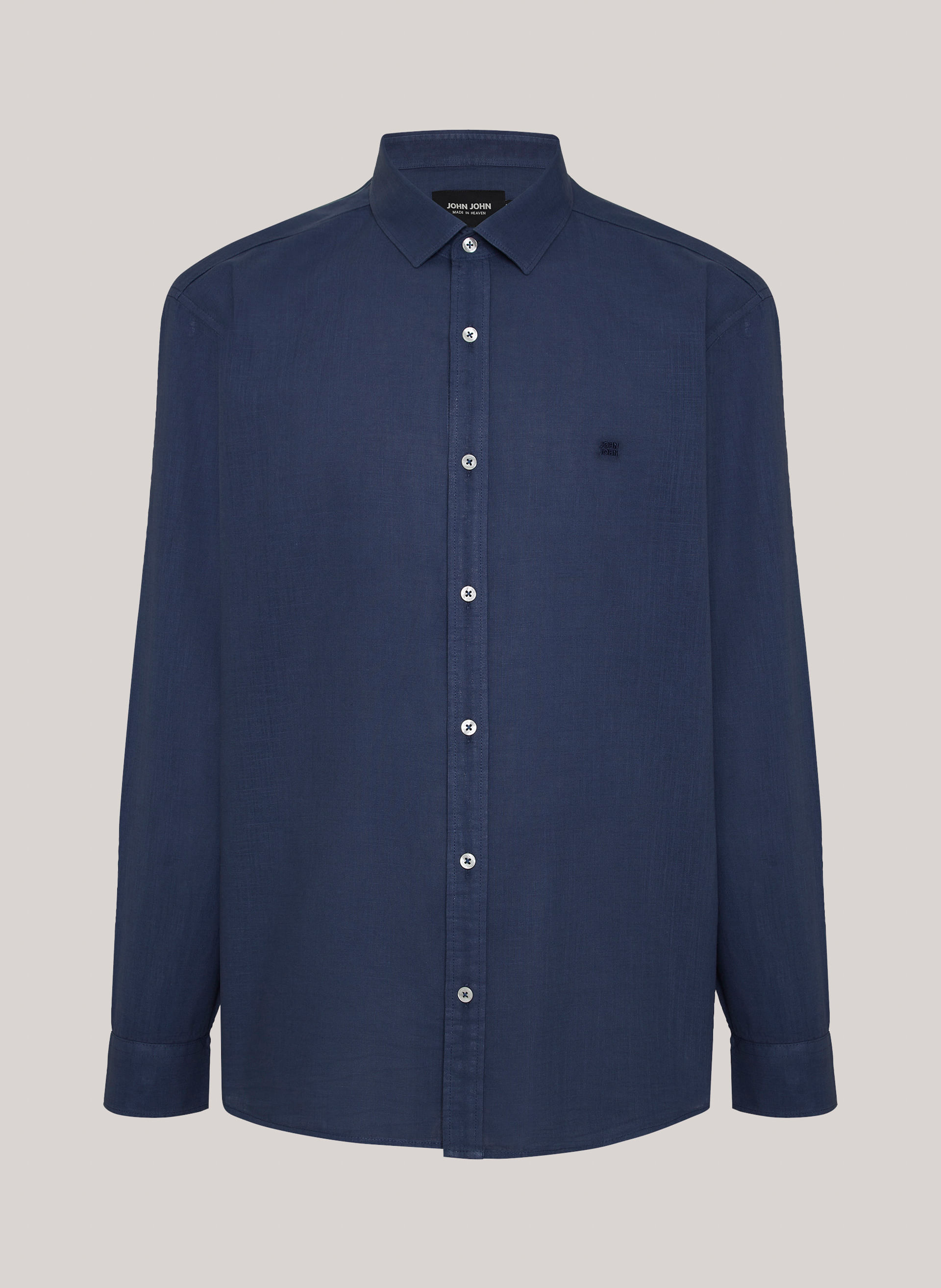 Camisa Relaxed Fit Cotton Navy John John Masculina