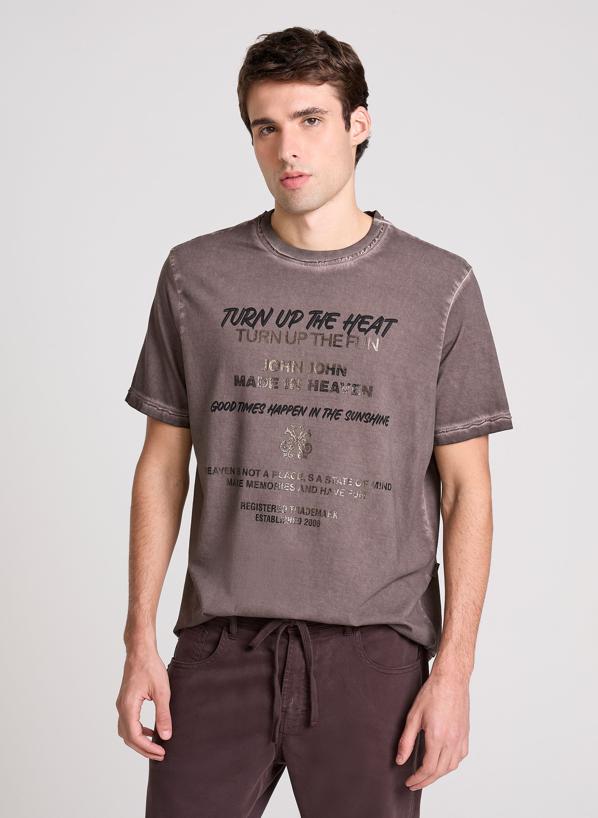Camiseta Relaxed Fit Turn Up John John Masculina