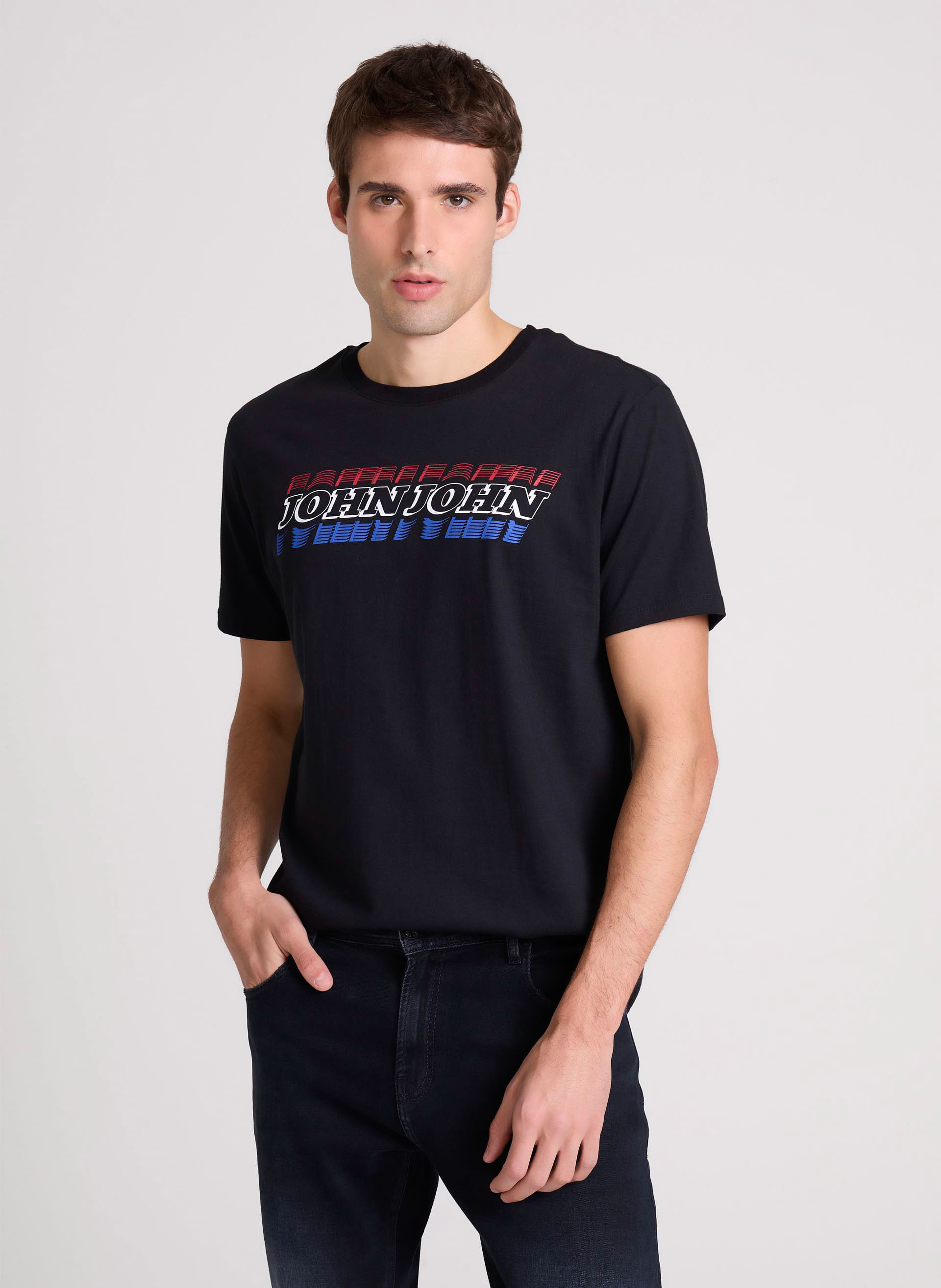 Camiseta Regular Fit Race Preto John John Masculina