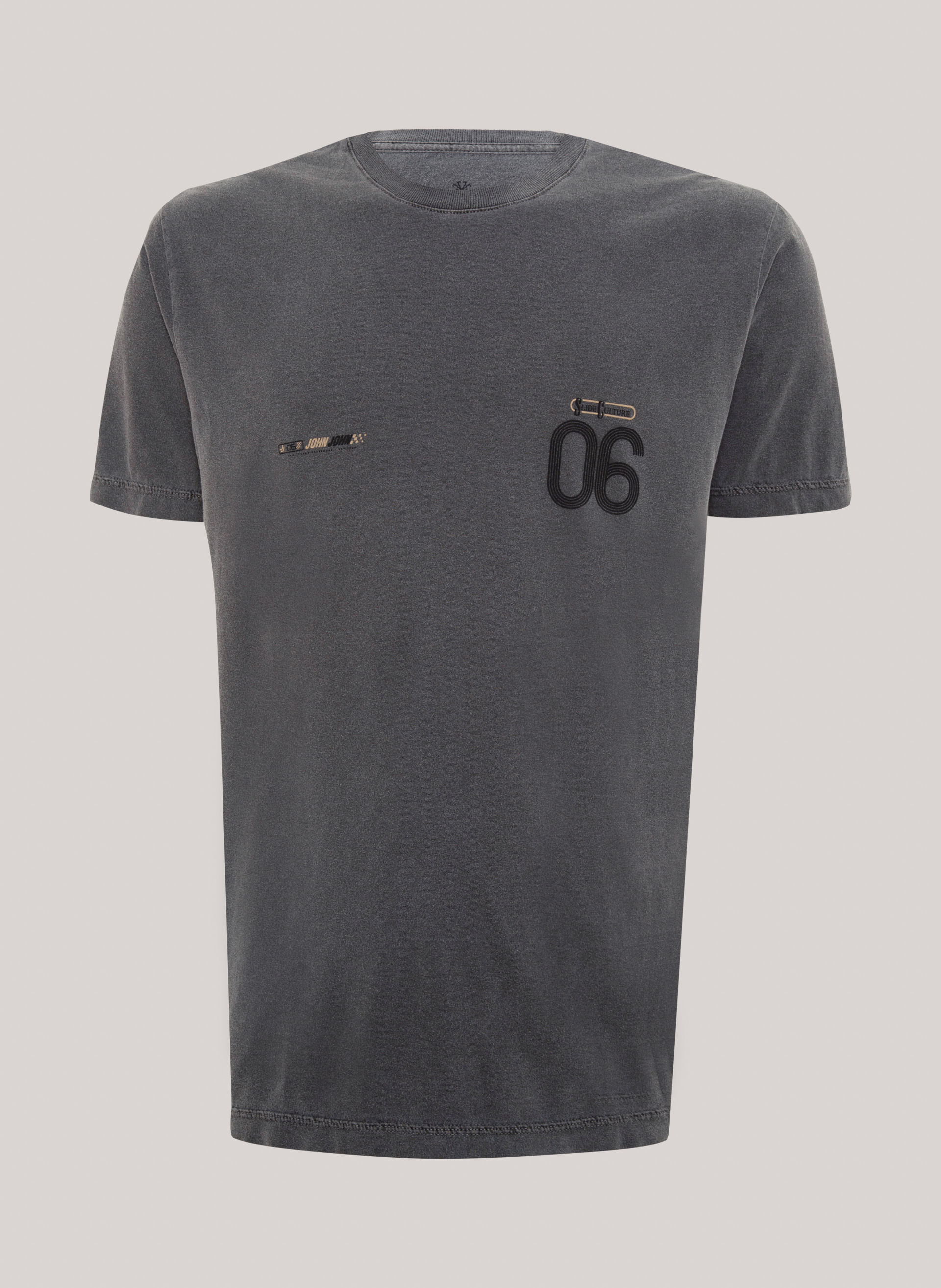 Camiseta Regular Fit Racetrack Chumbo John John Masculina