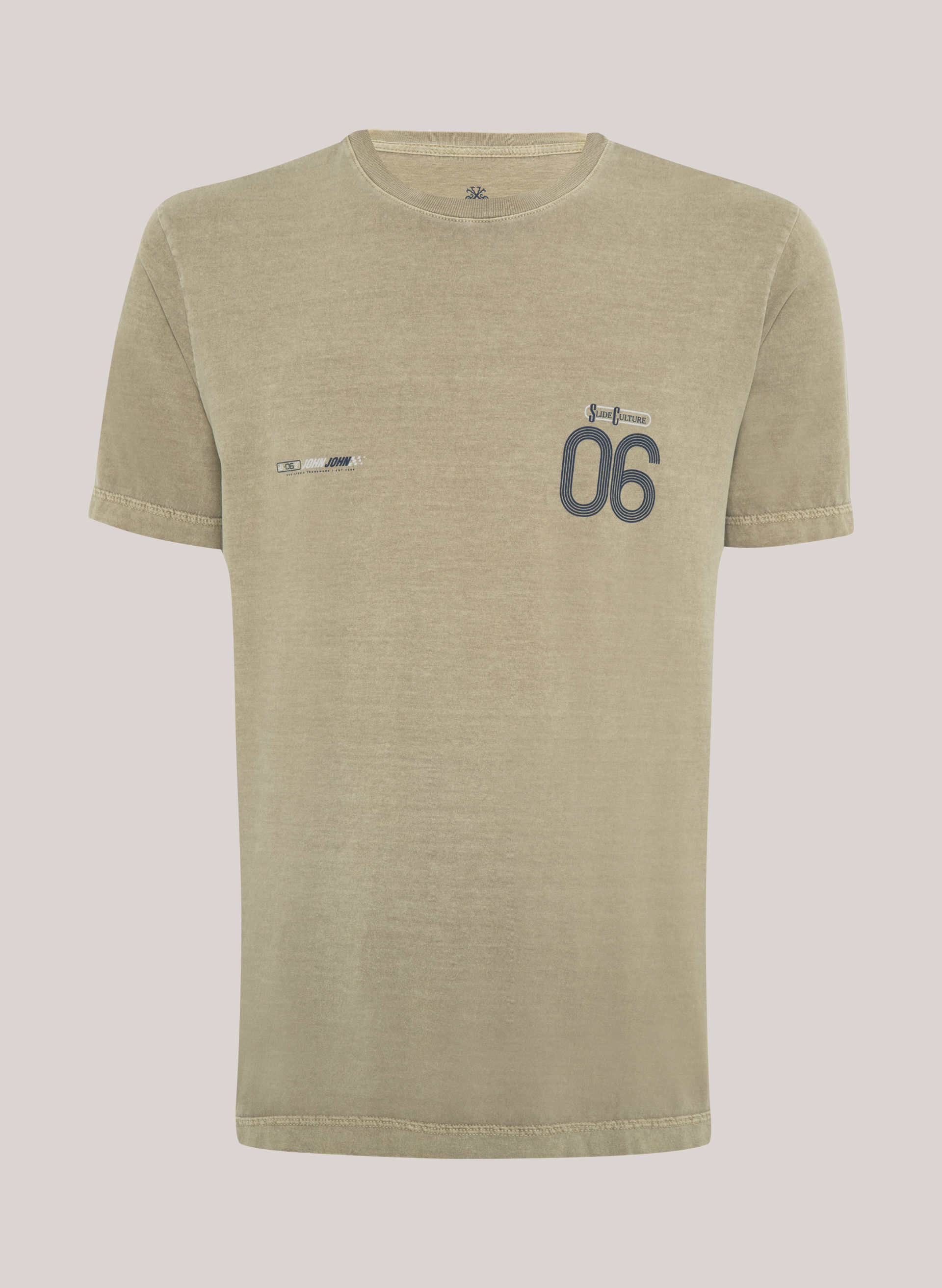 Camiseta Regular Fit Racetrack Mostarda John John Masculina
