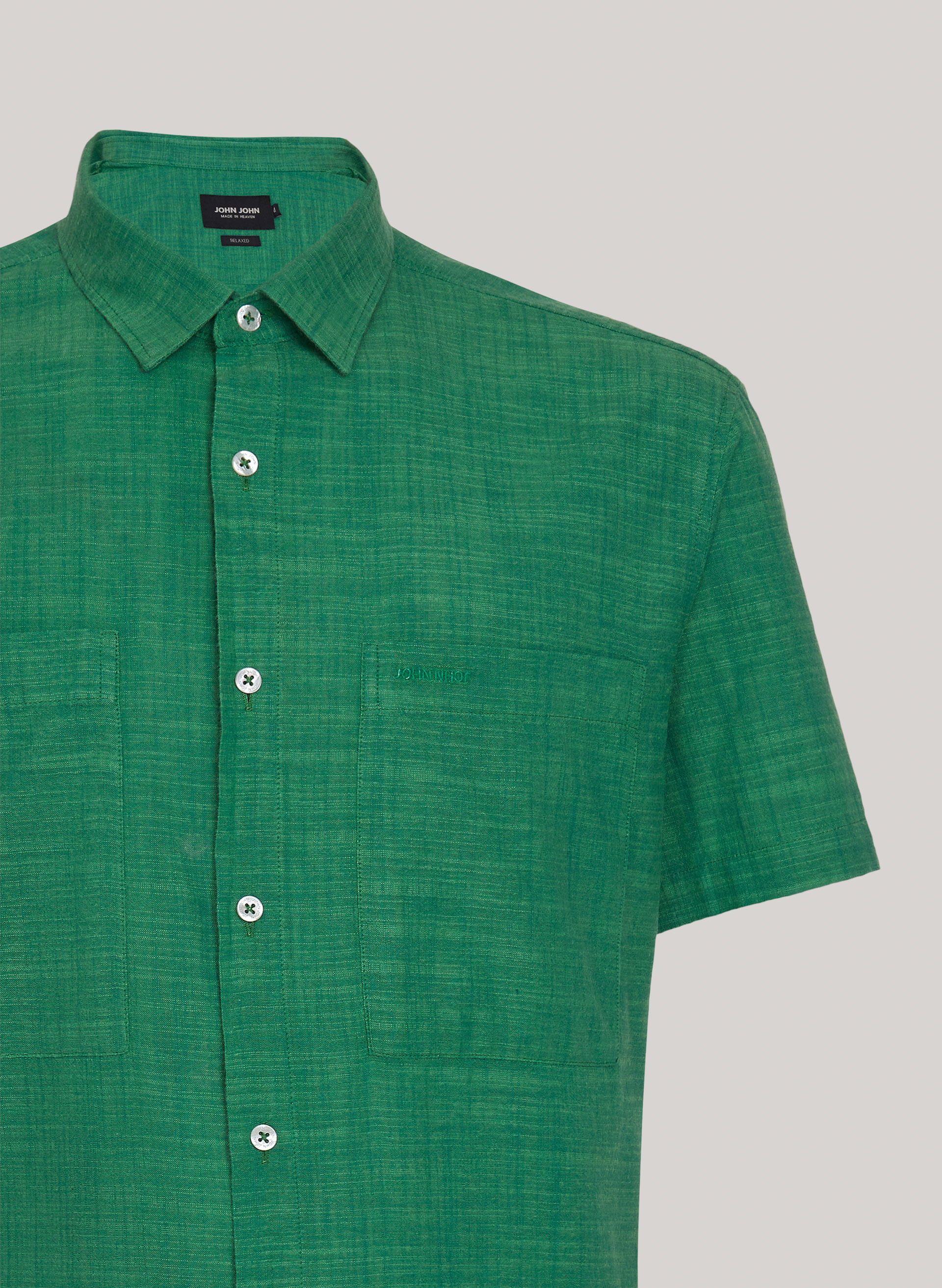 Camisa Relaxed Fit Cotton Fresh Green John John Masculina