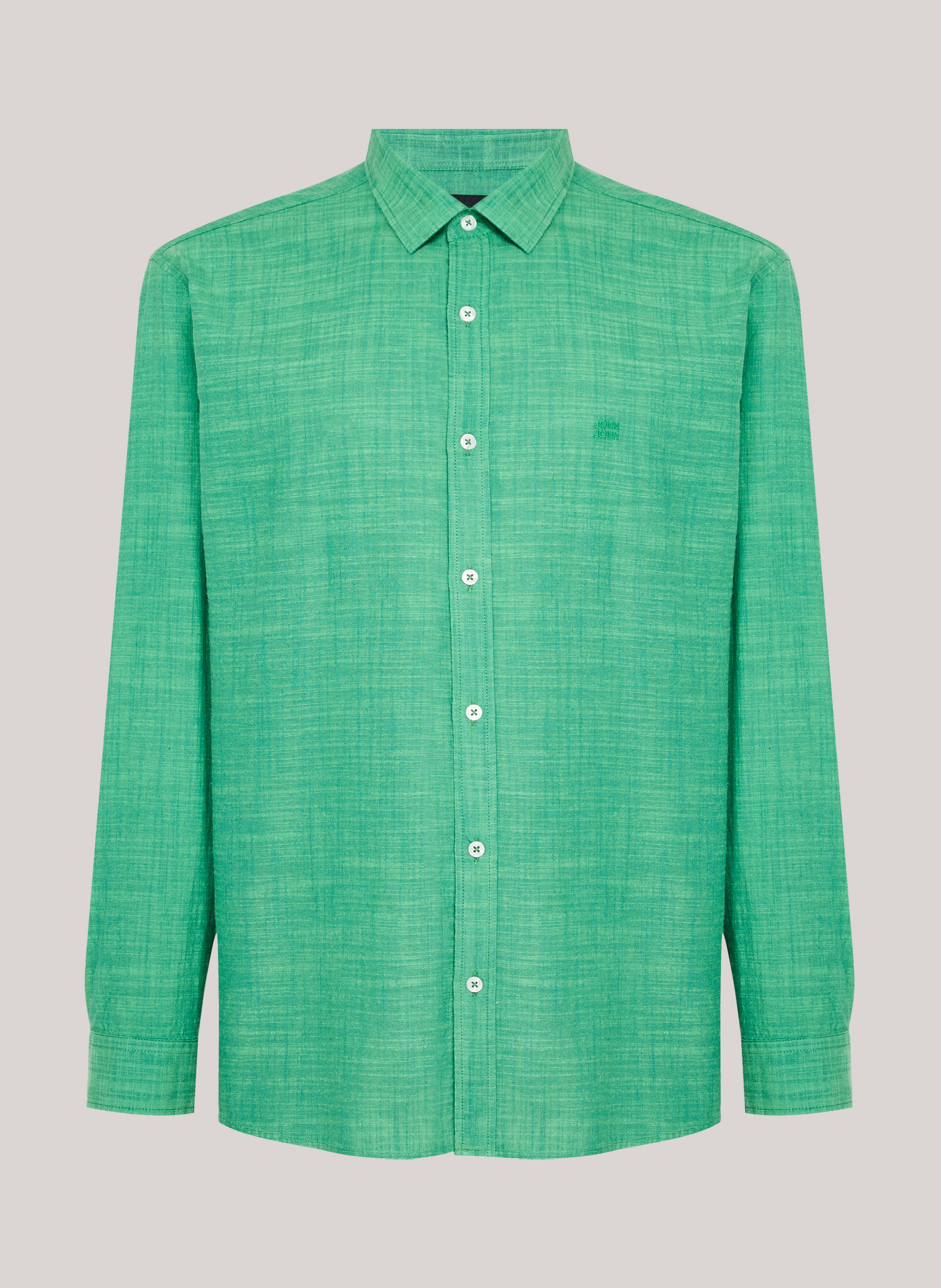 Camisa Relaxed Fit Cotton Fresh Green John John Masculina