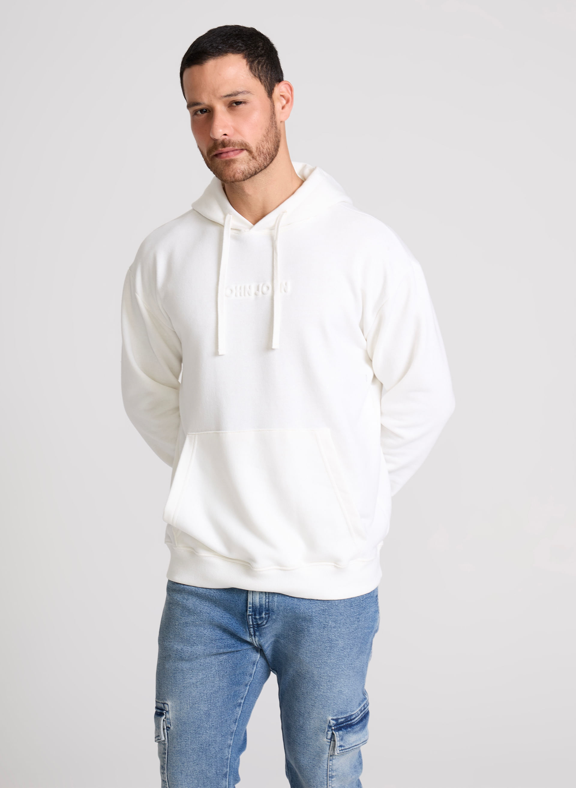 Casaco Regular Fit Embossed Capuz John John Masculino